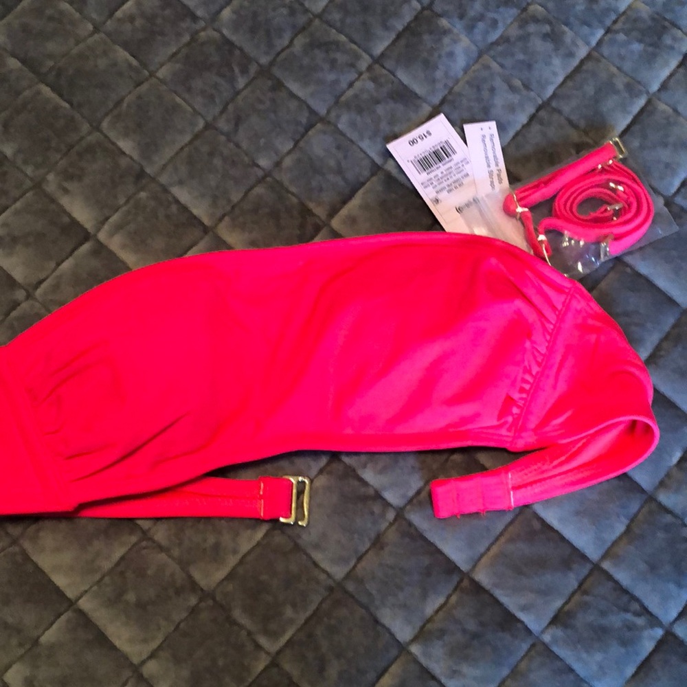 Wild fable pink bandeau swim top. Small